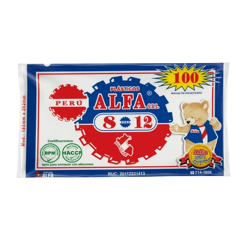 Bolsa Transparente Alfa 8 x 12